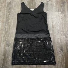 Ann Taylor Loft Womans Shift Dress Tank Black Sequin Sleeveless Size 4