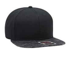 NEW OTTO BLACK HEATHER CAP HAT 6 PANEL MID PROFILE SNAPBACK JERSEY KNIT 2