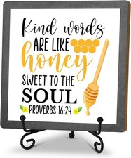 Bee Decorations for Home, Spring Honey Decor, Beehive Wood Multicolor