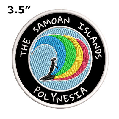 The Samoan Islands, Polynesia Surfer Patch Embroidered Iron-On Applique Badge