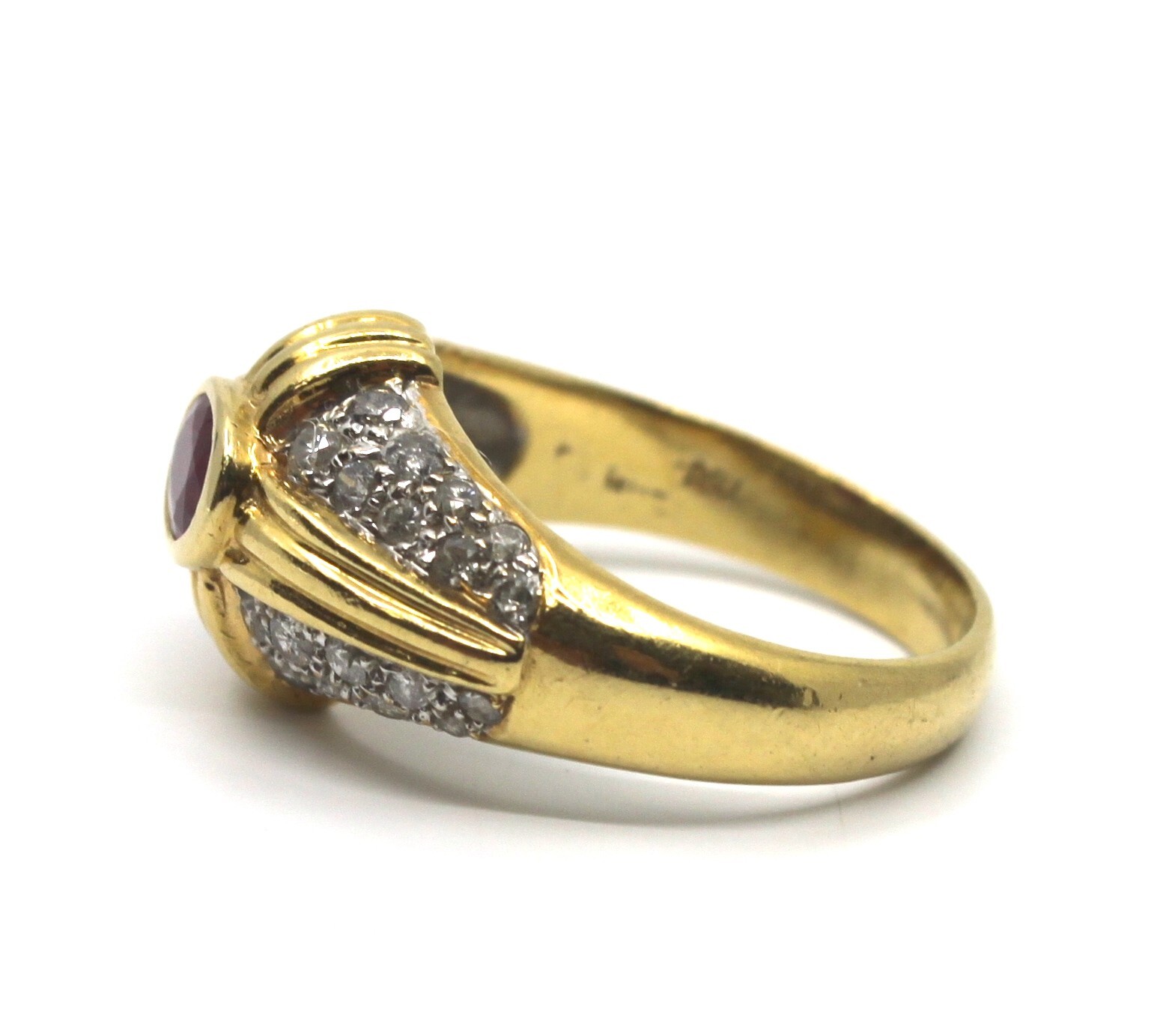 Natural Ruby and Diamonds Statement 18k Yellow Go… - image 4