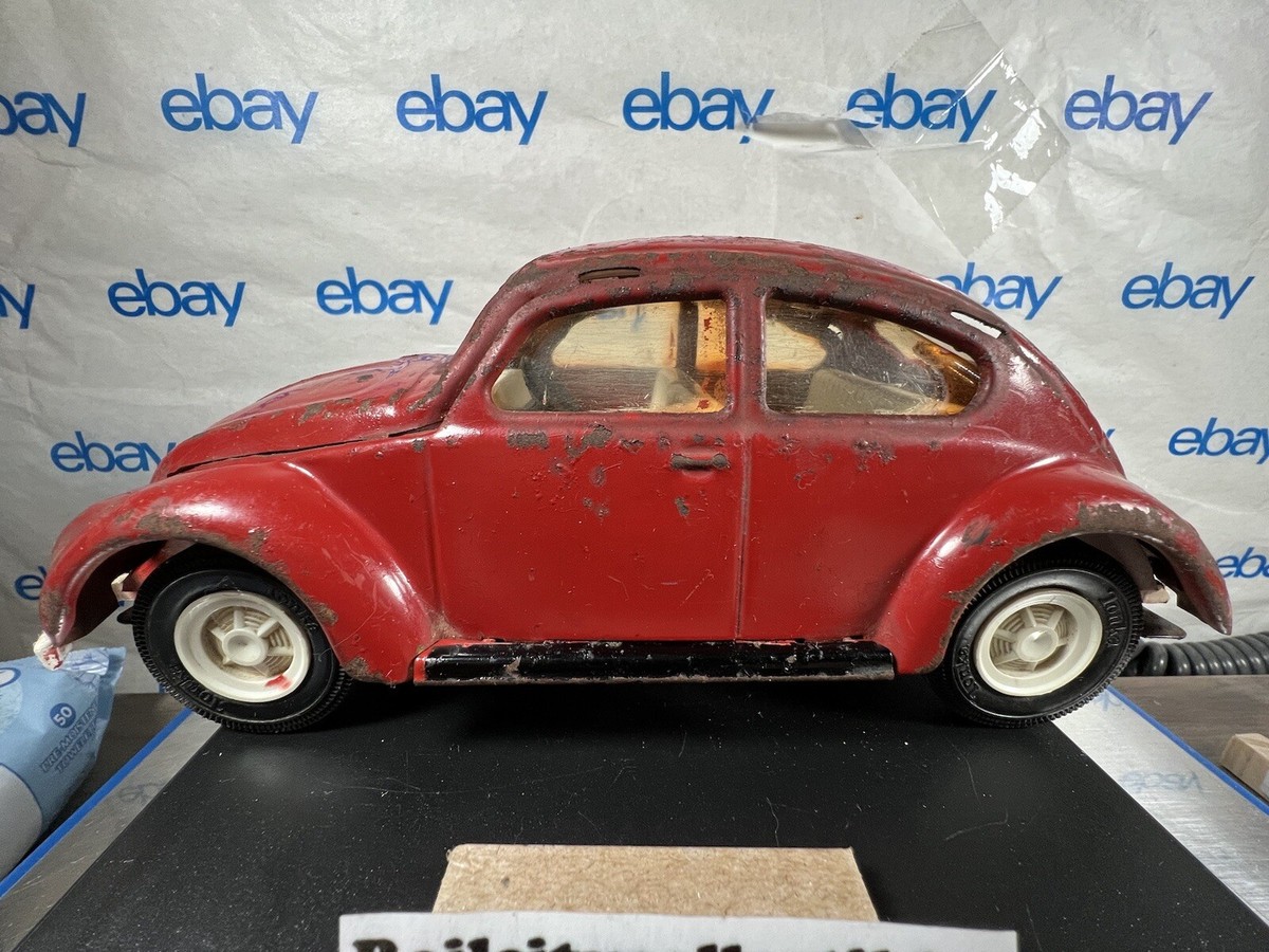Vintage Tonka Red Volkswagen Beetle Toy 1960s Bug Die Cast