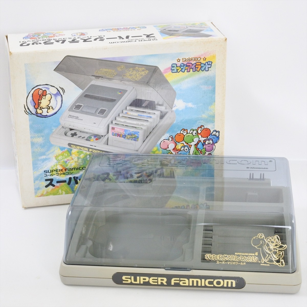 Super Famicom System Cartridge Storage Case YOSHI ISLAND Boxed