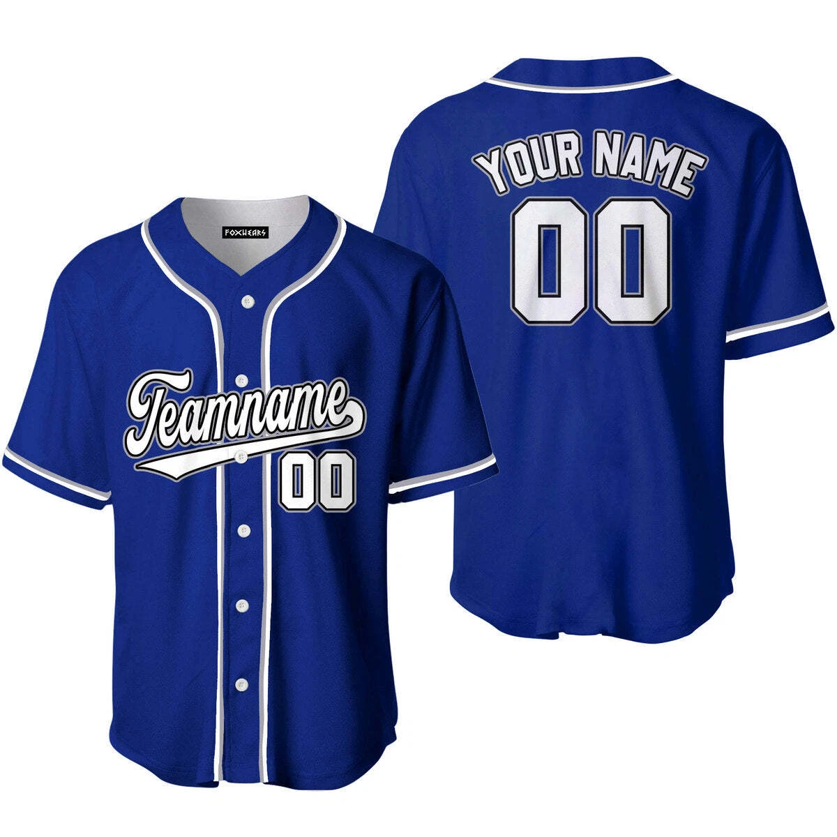 Custom Royal Blue White Gray Custom Baseball Jerseys For Men &