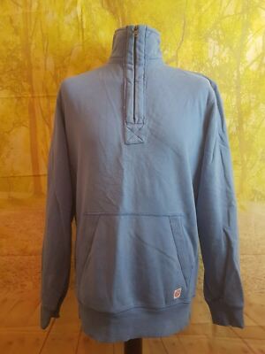 White Stuff hellblaues Sweatshirt aus Baumwollmischung mit Viertelreißverschluss. UK Herren Gr. Medium