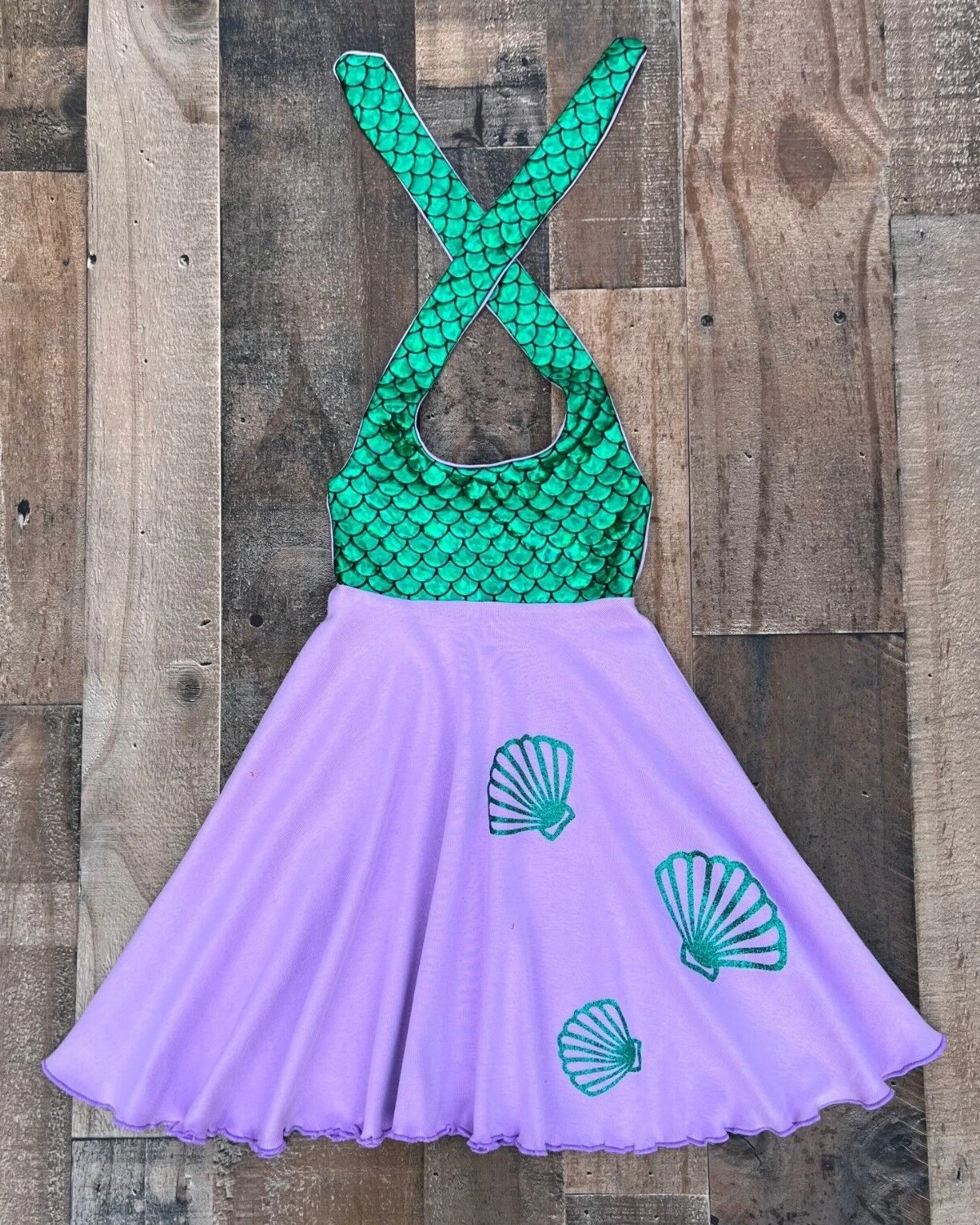 Lavender Mermaid Little Girl Twirl Dress