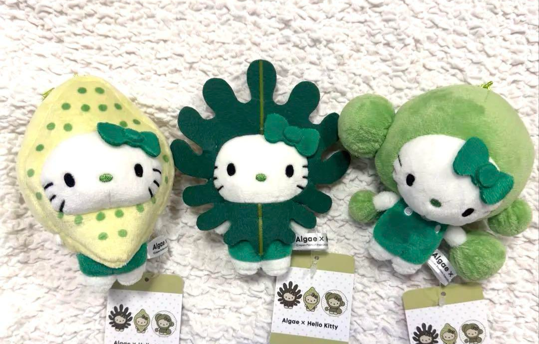 AlgaeとHello Kittyのコラボ Sanrio Hello Kitty Algae Mascot 3 Set EXPO 2025 Osaka Kansai