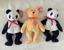 Ty Beanie Babies Fortune The Panda Bear Plush Sunny Lot Of 3 Vintage Bears