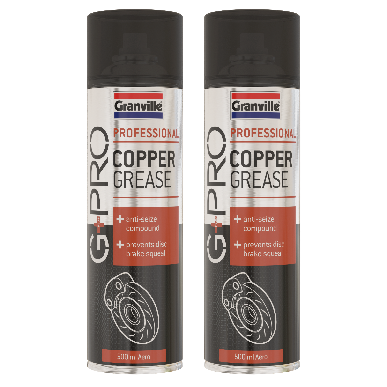 2 x Granville Copper Grease Spray Lubrication Aerosol 500ml High Temperature
