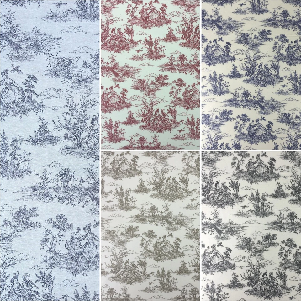 DISCOVER DIRECT French Toile de Jouy 100% Cotton Designer Upholstery Curtain Fabric 54" Wide