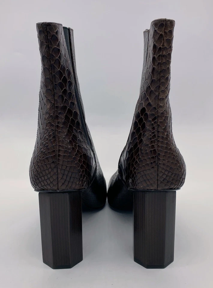 Donald Pliner Laila Heeled Booties Snakeskin Dark Brown Women’s Size 9.5 M - Image 4 of 4