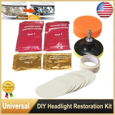DIY Headlight Restoration Kit Car Polish Buffing Tools Repair Cleaner Automotive