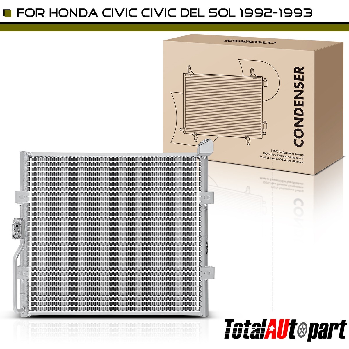 AC Condenser With Bracket For Honda Civic / Civic Del Sol 1992-1993 – Direct Fit