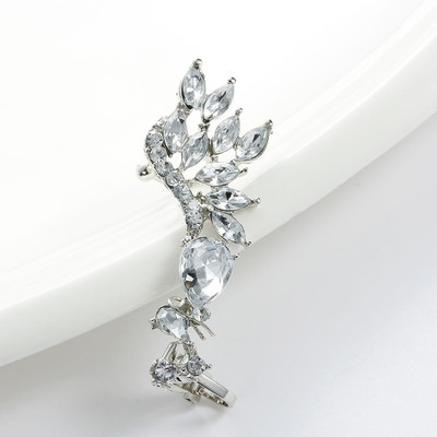 SEXY SPARKLES Ear Cuff Clip On Stud Wrap Earrings For Left Ear Butterfly Silver 