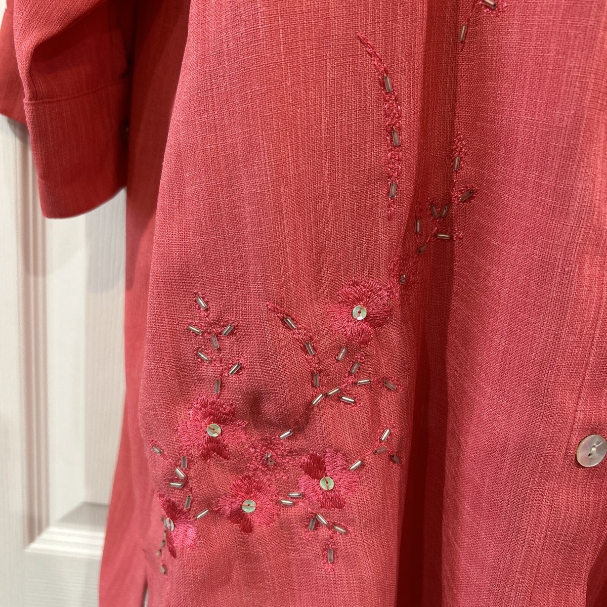 Penningtons Women's Coral Embroidered Blouse Top Tunic Sequin 16 View 6