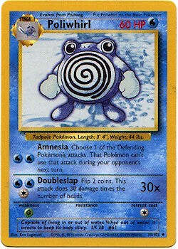 POKEMON BASE SET CARD 38/102 Poliwhirl LIGHT PLAY