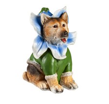 German Shepherd Garden Inspired Resin Tabletop Figurine