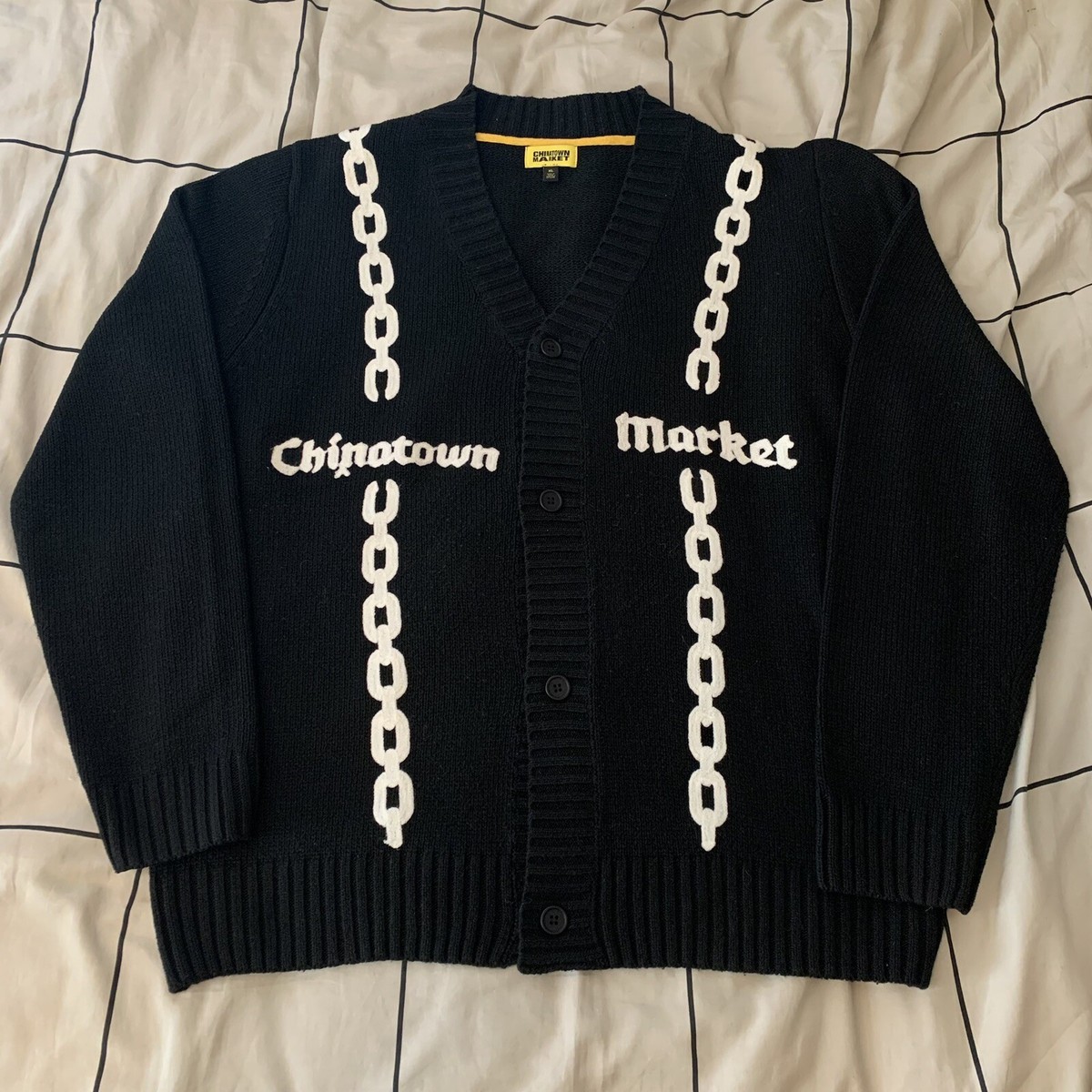 Chinatown Market Chainstitched Cardigan Black XL Rare | eBay