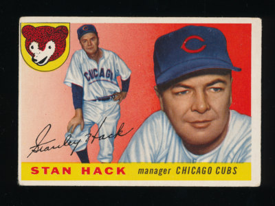 GD-VG+/- STAN HACK 1955 TOPPS #6 UNCREASED LOW GRADE VINTAGE MANAGER *TPHLC-8536