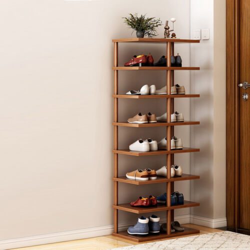 6/8 Tier Vertical Shoe Rack Tall Shoe Tower Storage Shelf Organizer Shoe Tower - Picture 6 of 18