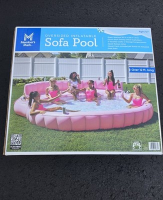 Member's Mark Oversized Inflatable Pool Sofa Pink Lounge Float Authentic  