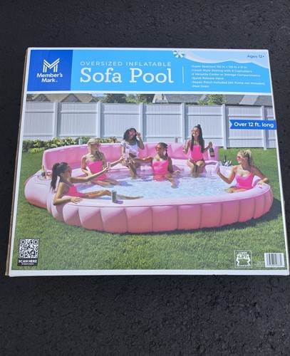 Member's Mark Oversized Inflatable Pool Sofa Pink Lounge Float Authentic🩷✨️