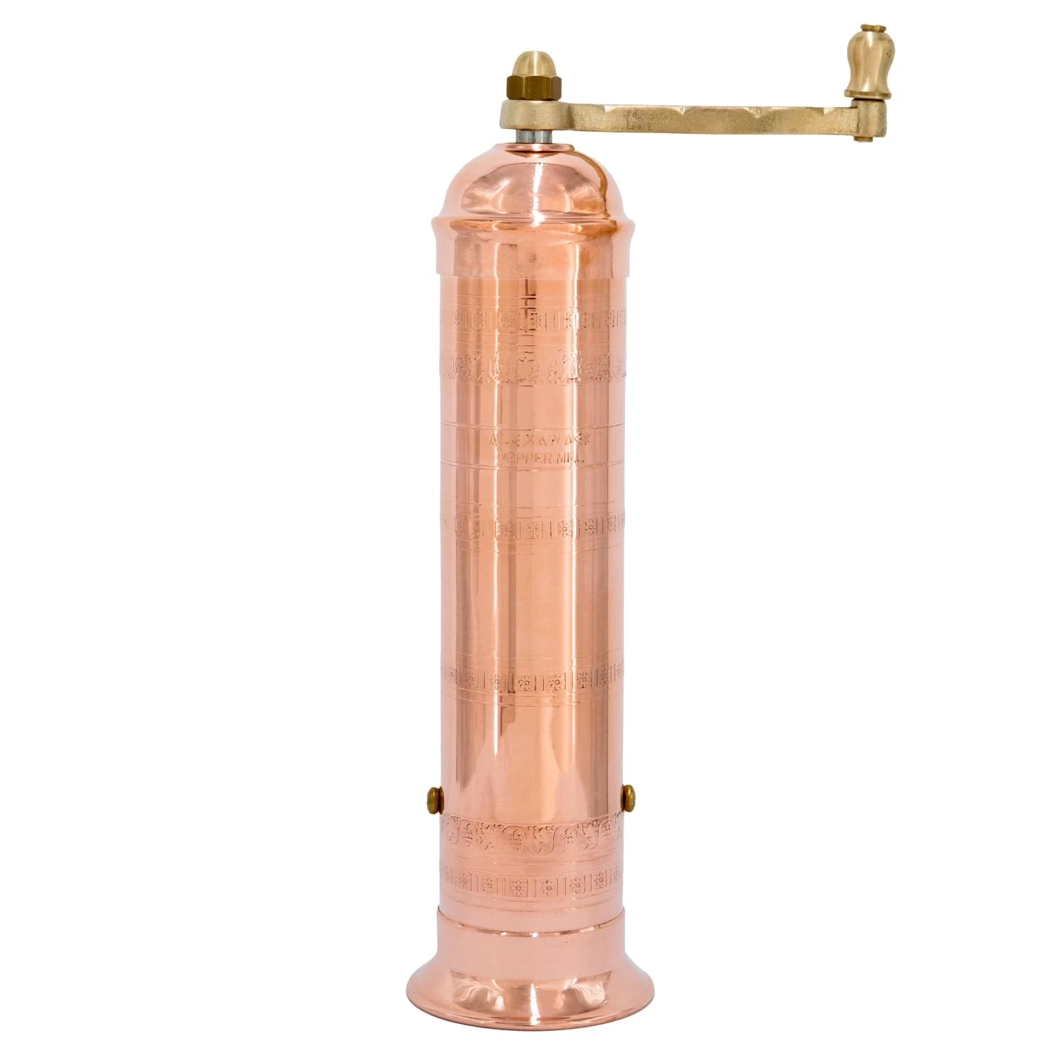 10 Inch Copper Pepper Mill Grinder Adjustable Steel Classic European Design
