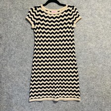 Lilly Pulitzer Sweater Dress Womens XS Blue Chevron Merino Wool Blend Short