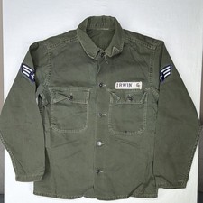 Vintage 50 s U.S. Air Force Olive Green Jacket w/ Patches -No Mfg. Named IRWIN G