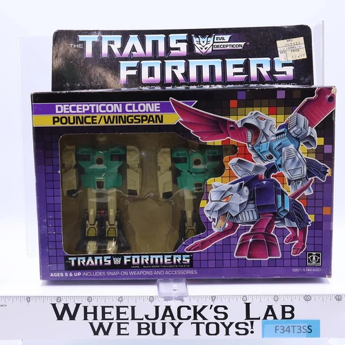 Pounce & Wingspan W/BOX & INSERT 100% Complete Vintage G1 Transformers Figure