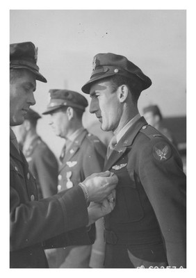 Presentation of Medal to Lt FJ Hartvig 493rd Bomb Group England 1945