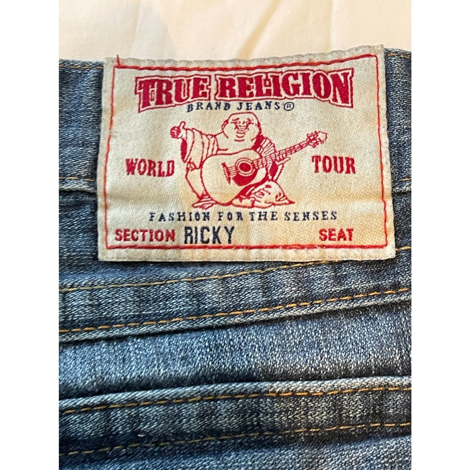 True Religion Men's Ricky Distressed Wash Relaxed Straight Jeans - 30x31 Vintage thumbnail 3