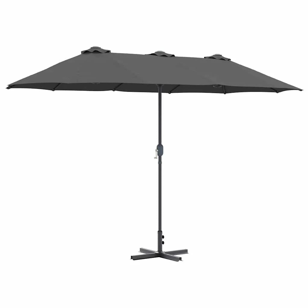 Parasol de jardin pliable rectangulaire grand format pour extérieur et terrasse facile