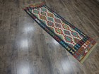 Authentic Afghan Chobi Vegetable Kilim Rug Tribal Geometric Desig Rug 2.4x6.5 Ft — photo 8