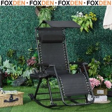 Garden Rocking Chair Folding Recliner Outdoor Adjustable Sun Lounger Rocker