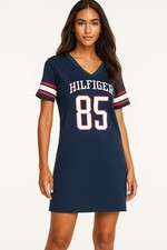 Tommy Hilfiger Sports Dress Navy Blue Size XS Women's Short Sleeve V Neck New