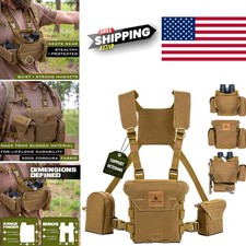 Waterproof Binocular Harness Chest Pack Lightweight Coyote Brown Cordura Design