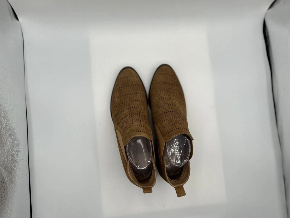 Botín al tobillo perforado restringido para mujer talla 7,5 cuero marrón sin cordones informal Foto 3 de 4