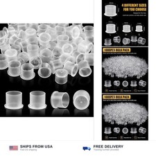 Autdor 1000Pcs Tattoo Ink Caps with Base 14mm Medium, Clear Disposable Ink C...