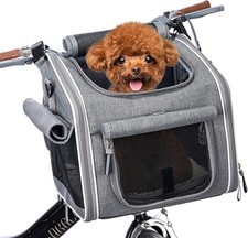 Foldable Front Bike Basket for Dogs, 4 in 1 Large Waterproof Pet Bicycle Basket