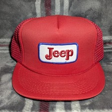 Vintage 90s Trucker Red Snapback Mesh Hat Jee...
