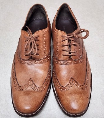 Cole Haan Williams Wingtip Oxford Mens 9M British Tan Leather Dress Shoes C12210