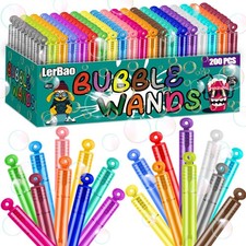 200Pcs 20Colors Circle Mini Bubble Wands,Bulk Bubbles Wand,for Kids Party Fav...