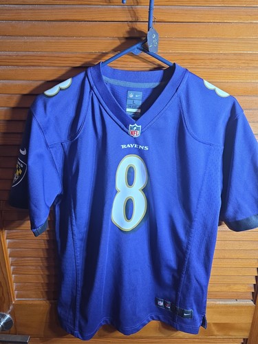 Baltimore Ravens Lamar Jackson #8 Purple Nike On Field Jersey Sz Youth Large L
