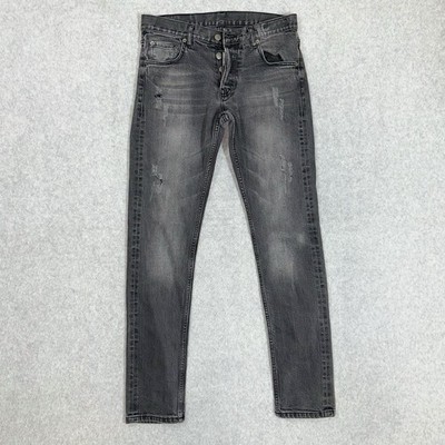 DSQUARED2 Icon Slim Jeans Mens 44 30x32 Faded Black Distressed Selvedge Italy