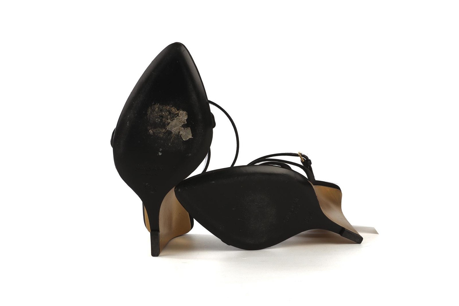 SAINT LAURENT BLACK SATIN SALOME WEDGE SANDALS EU 38.5 UK 5.5 US 8.5 image 6