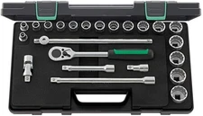 96035125 1/2" Socket Set - 23-Piece Set with Bi-Hexagon No. 50A, Ratchet, Extens