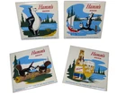 Set of 4 Nice Vintage 1960's Hamm's Beer Lakeside Plastics Tiles