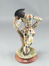 Belcari Arlequín Payaso Bufón Commedia dell'Arte Estatuilla Italia Porcelana