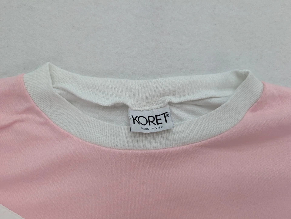 Vintage 90s Women's Top Size S Blue Pink Green Pastel Koret Dolman T-Shirt - Image 3 of 4